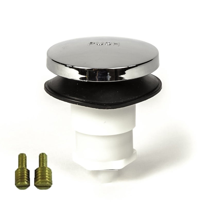 PermaFLOW Toe Touch (Tip Toe, Foot Actuated) Bath Tub/Bathtub Drain Stopper Includes 3/8" and 5/16" Fittings Chrome - Image 1